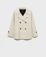 Mango Women's Short Double-Breasted Trench Coat