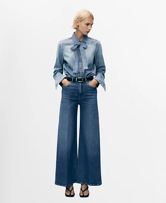Mango Women's High-Rise Wide Leg Jeans