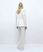 Mango Women's Low-Rise Straight Suit Pants