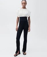 Mango Women's Skinny Slit Pants