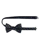 Trafalgar Men's Carnival Diamond Multi-Colored Novelty Silk Bow Tie