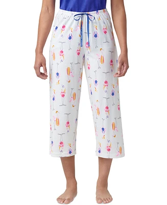 Hue Women's Beach Flamingos Printed Capri Pajama Pants