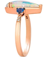 Le Vian Neopolitan Opal (1 ct. t.w.), Blueberry Sapphire (1/4 ct. t.w.) & Nude Diamond Ring in 14k Rose Gold