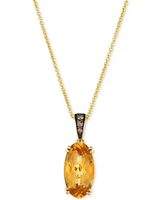 Le Vian Chocolatier Cinnamon Citrine (2-1/2 ct. t.w.) & Chocolate Diamond (1/20 ct. t.w.) Pendant Necklace in 14k Yellow Gold, 20"