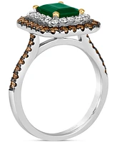 Le Vian Costa Smeralda Emeralds (1-1/5 ct. t.w.) & Diamond Double Halo Ring in 14k Two-Toned Gold