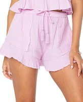 Roxy Juniors' Banzai Babe Cotton Ruffled Pull-On Shorts