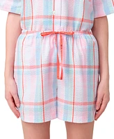 Hue Women's Plaid Seersucker Short-Sleeve Boxer Pajama Set