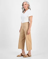 Style & Co Petite High-Rise Cropped Wide-Leg Pants, Exclusively at Macy's