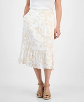 Style & Co Petite Morning Glories Tiered Eyelet Skirt, Exclusively at Macy's