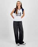 Rebellious One Juniors' Nyc Raglan-Sleeve Graphic T-Shirt