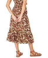 Roxy Juniors' Malia Cotton Printed Tiered Midi Skirt