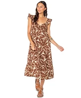 Roxy Juniors' Palmy Days Cotton Printed Tiered Midi Dress