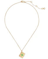 kate spade new york Gold-Tone Out of Office Passport Pendant Necklace, 16" + 3" extender