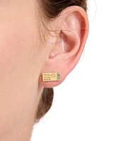kate spade new york Gold-Tone Out of Office First Class Ticket Stud Earrings