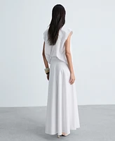 Mango Women's Long Flared Slit Skirt