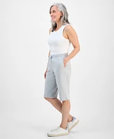Style & Co Petite Mid Rise Drawstring-Waist Knit Shorts, Exclusively at Macy's