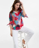 Jones New York Womens Printed Top Straight Leg Jeans