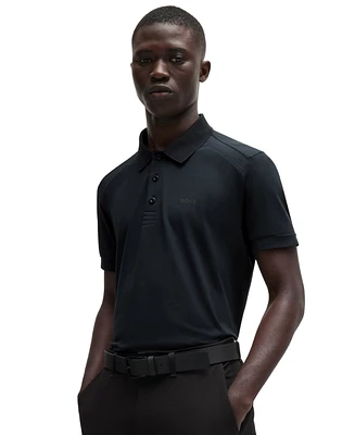 Boss by Hugo Men's Striped Tape Insert Polo Shirt