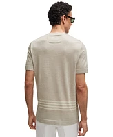 Boss by Hugo Boss Men's Stripe Detail Cotton-Silk T-Shirt