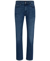Boss by Hugo Men's Mid-Blue Comfort-Stretch Regular-Fit Jeans