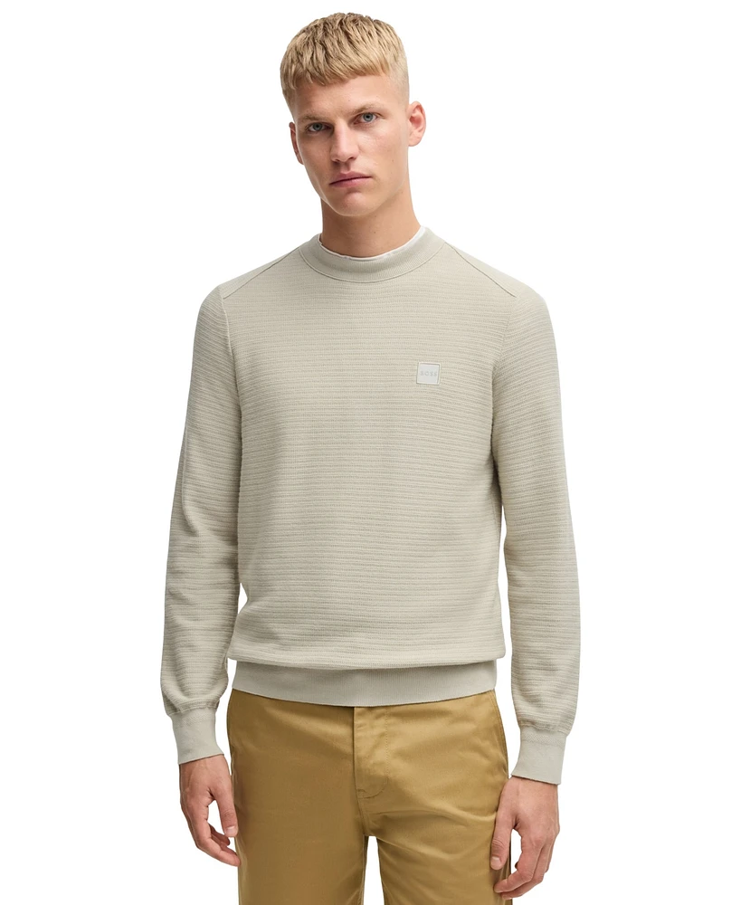 Boss by Hugo Men's Logo Patch Regular-Fit Sweater