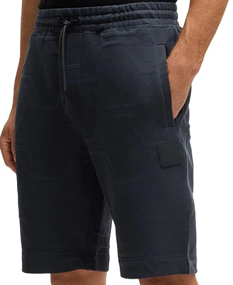 Boss by Hugo Men's Hexagonal Quilting Relaxed-Fit Shorts