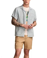 Lucky Brand Mens Classic Fit Button Down Linen Camp Shirt South Padre Island Classic Fit Graphic T Shirt Classic Fit 7 Drawstring Shorts
