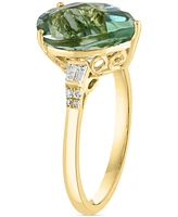 Lali Jewels Green Amethyst (3-1/2 ct. t.w.) & Diamond (1/10 ct. t.w.) Ring in 14k Yellow Gold