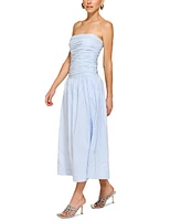 Line & Dot Women's Darra Striped Strapless Midi Dress