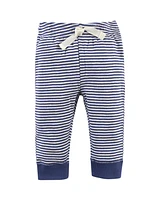 Touched by Nature Toddler Boys Unisex Cotton Hoodie, Bodysuit or Tee Top, and Pant, Stripe Elephant Toddler, 5