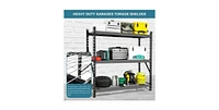 Garage Shelving Heavy Duty 72"H77"W Garage Storage Shelves 6000LBS Heavy Duty Shelving Adjustable 3 Tier Metal Shelving