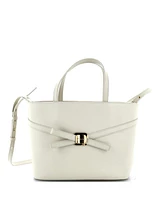 Pre-Owned Salvatore Ferragamo Small Front Cross Bow Shopper Tote Leather