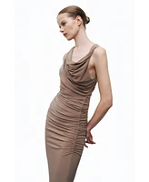 Nocturne Women's Maxi Dress with Gathered Detail