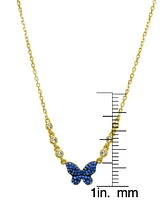 Lily Nily Girls Sapphire Butterfly Necklace in 18K Gold over Sterling Silver