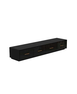 Tv stand with 4 drawers, media console with light strip