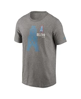 Nike Men's Heather Charcoal Houston Oilers Logo Essential T-Shirt
