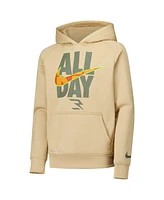 Nike Big Boys and Girls 3BRAND by Russell Wilson Tan All-Day Performance Pullover Hoodie