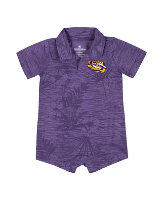 Colosseum Baby Boys and Girls Purple Lsu Tigers Fern Romper