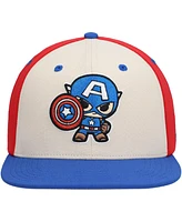 Lids Big Boys and Girls Cream Captain America Chibi Glow-in-the-Dark Snapback Hat