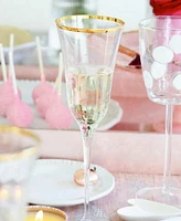 Vietri Optical Gold Champagne Flute