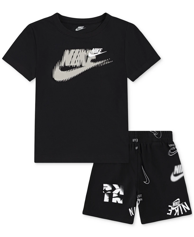 Nike Little Kids Club Brand Energy T-Shirt & Shorts, 2 Piece Set