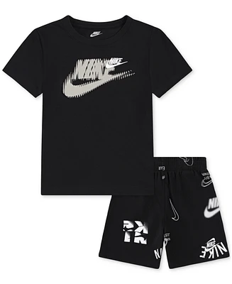 Nike Little Kids Club Brand Energy T-Shirt & Shorts, 2 Piece Set
