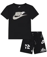 Nike Little Kids Club Brand Energy T-Shirt & Shorts, 2 Piece Set