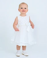 Rare Editions Baby Girls Tiered Pearl Sleeveless Dress