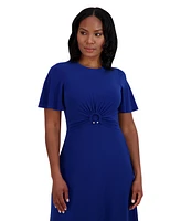 Jessica Howard Petite Round-Neck Midi Jersey Dress