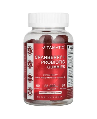 Vitamatic Cranberry + Probiotic Gummies Natural Cranberry 25 000 mg 60 Gummies (12