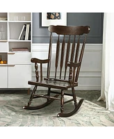 Rocking Chair with Solid Wooden Frame for Garden and Patio
