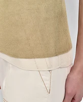 Dkny Women's Contrast-Trim Layered-Look Sweater
