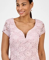 Connected Sequined Lace Sweetheart Sheath Dress