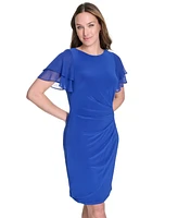 Jessica Howard Petite Flutter-Sleeve Sheath Dress